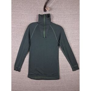 Brynje Of Norway Adult Top Small Green 1/4 Zip Merino Wool Arctic Baselayer Mesh